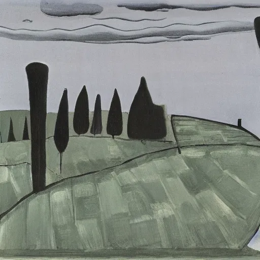 Image similar to A Landscape by Charles Addams and Milton Avery