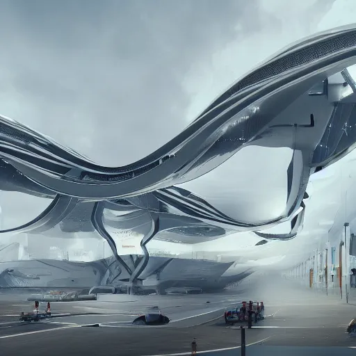 Image similar to sci-fi motherboard airport structure on the coronation of napoleon painting and digital billboard in the middle, unreal engine 5, keyshot, octane, artstation trending, ultra high detail, ultra realistic, cinematic, 8k, 16k, in style of zaha hadid, in style of nanospace Michael Menzelincev, in style of Lee SOUDER, colors in style of the Blade Runner 2049, in plastic, dark, tilt shift,