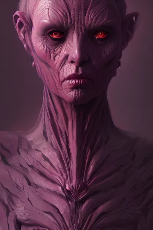 Image similar to a portrait of the queen of darkness, illustration, soft lighting, soft details, dark mood, painting oil on canvas by Wayne Barlowe octane render trending on artstation d&d characters, 4k, 8k, HD