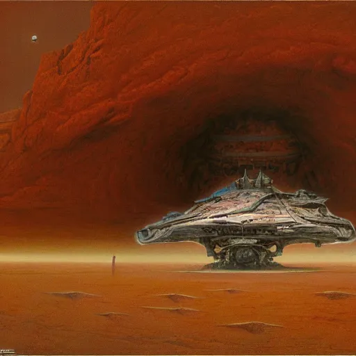 Prompt: a giant spaceship smashed to pieces in the new mexico desert, beksinski, wayne barlowe, very coherent symmetrical artwork, cinematic, hyper realism, high detail, octane render, 8 k