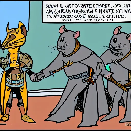 Image similar to cartoon about hight rat knights