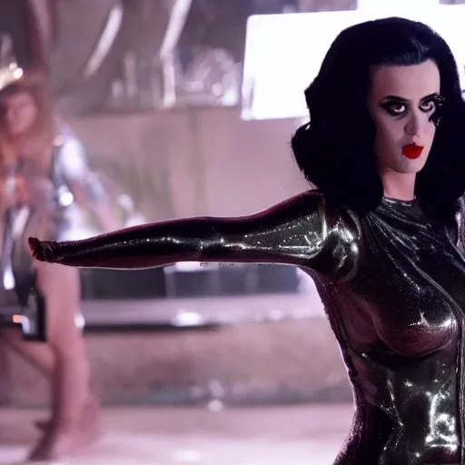 Prompt: still of katy perry as lucifer in the tv show the sandman