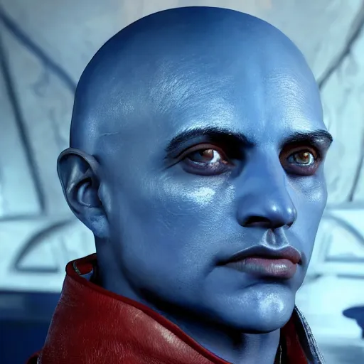 Prompt: beautiful painting portrait of zavala in destiny 2, salvador dali style, ultra detailed, hyper realistic, blue face unreal engine, ray tracing 8 k