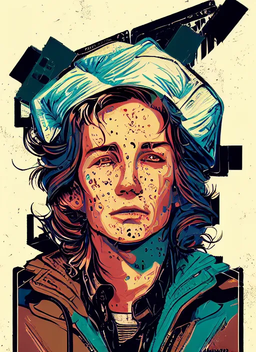 Prompt: delirium face portrait by petros afshar, tom whalen, laurie greasley, war by greg rutkowski