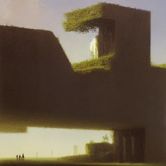 Image similar to a building in a landscape, by john harris