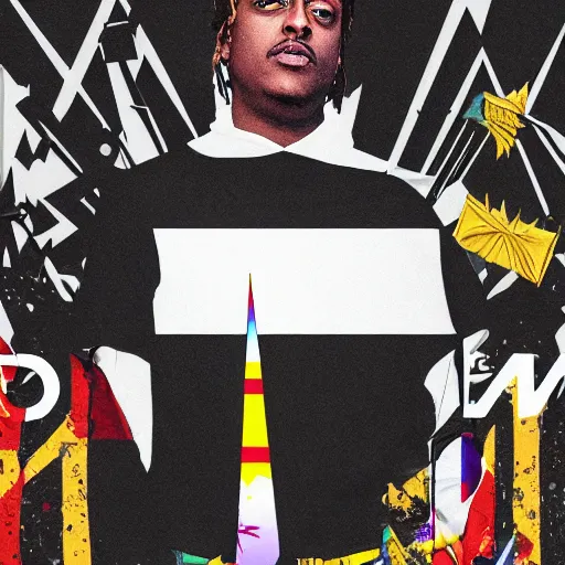 Image similar to juice wrld holding up a germany flagdigital art 4 k the detailed super realistic