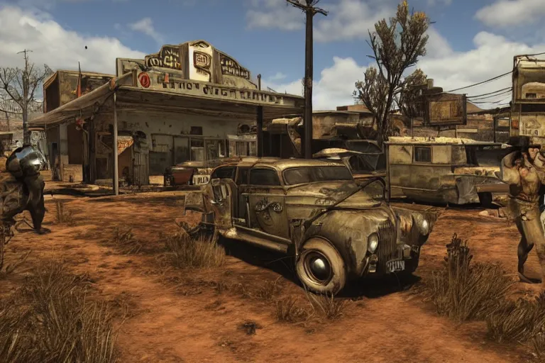 Image similar to Fallout game set in the Australian Outback