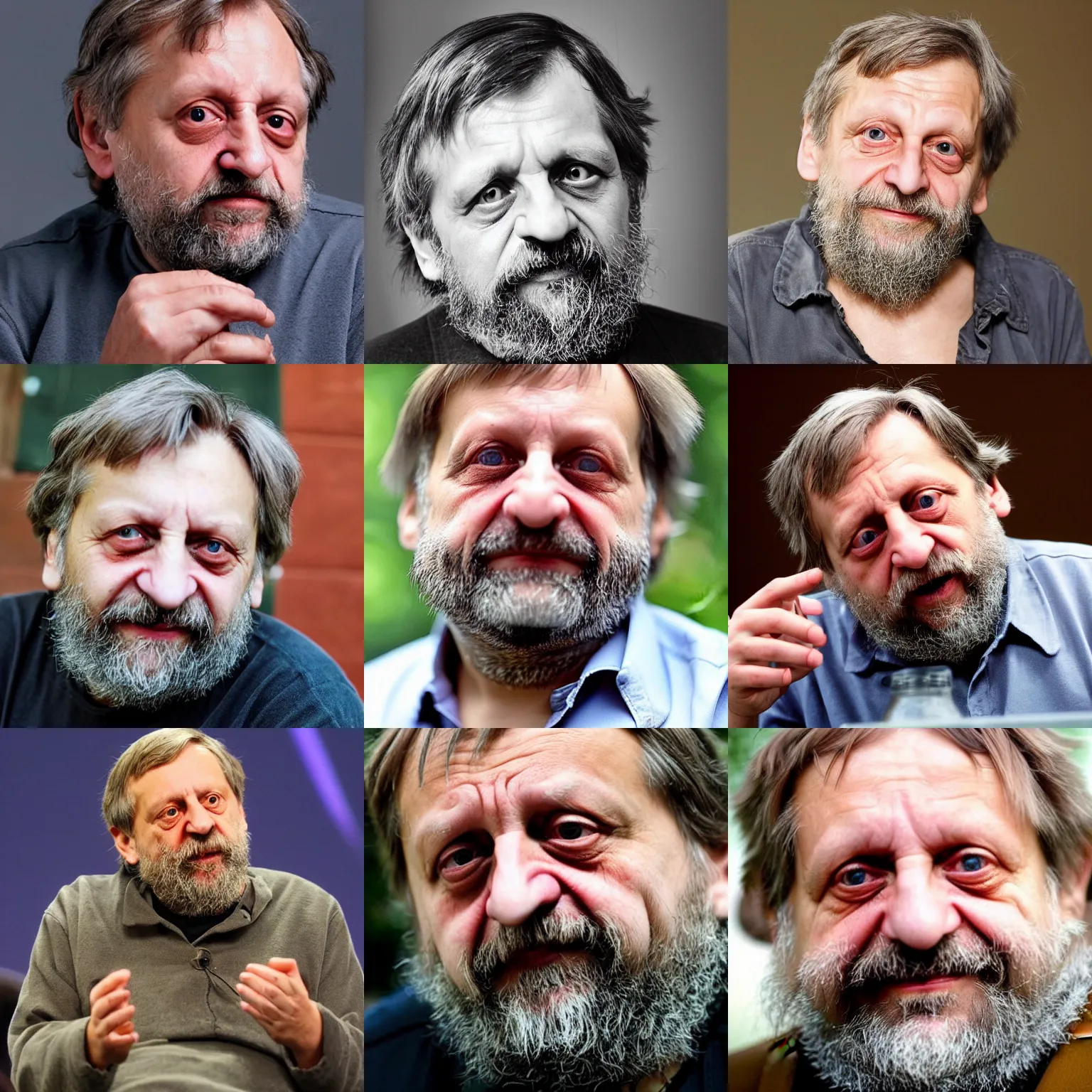 Prompt: Slavoj Žižek is a cute smol racoon, pure ideology