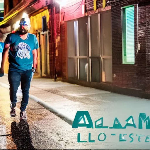 Prompt: a 3 am youtuber walking through the streets of east saint louis during 3 am