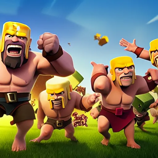 Image similar to clash of clans film poster concept