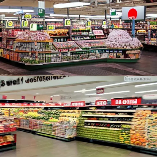 Image similar to two different german grocery stores wage war against eachother