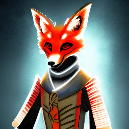 Image similar to Japanese themed cyberpunk fox by seerlight