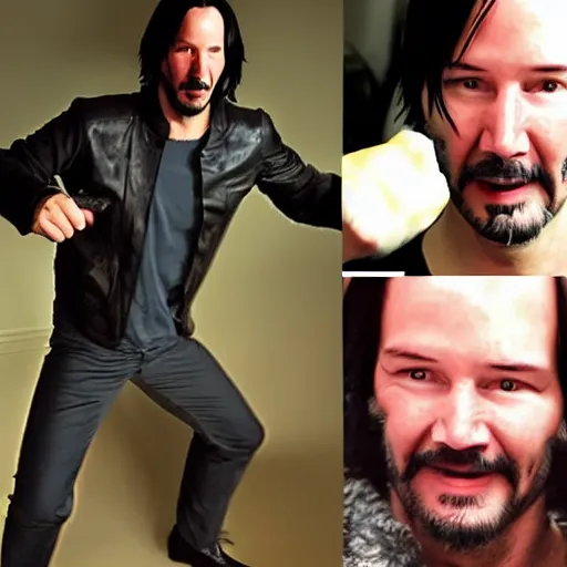 Image similar to Keanu Reeves as Cr1tikal, photograph