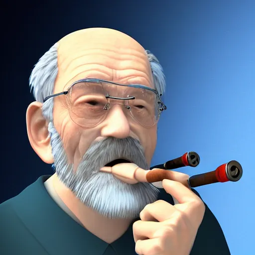 Prompt: portrait of an old man smoking a pipe, subsurface scattering, volumetric lighting, highly detailed, studio ghibli