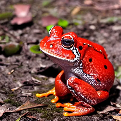 Image similar to a big red frog