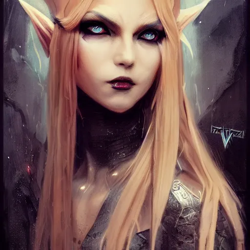 Image similar to kerli koiv, zelda, darkwave, darksynth character portrait, sharp, digital matte painting, art by luis royo, greg rutkowski, wlop, dramatic lighting, trending on artstation