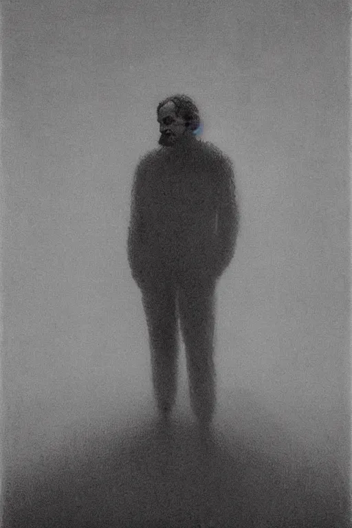 Image similar to portrait of Stanley Kubrick by Zdzislaw Beksinski