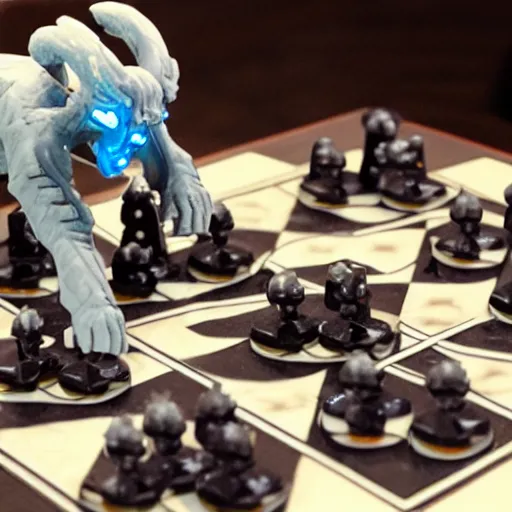 Image similar to cybertronic yeti playing chess