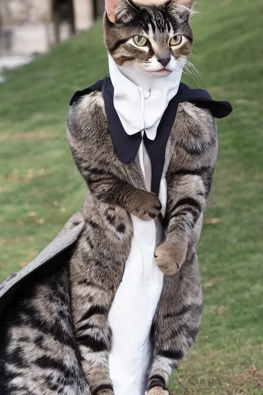 Image similar to cat wearing a formal overcoat leticia gillett