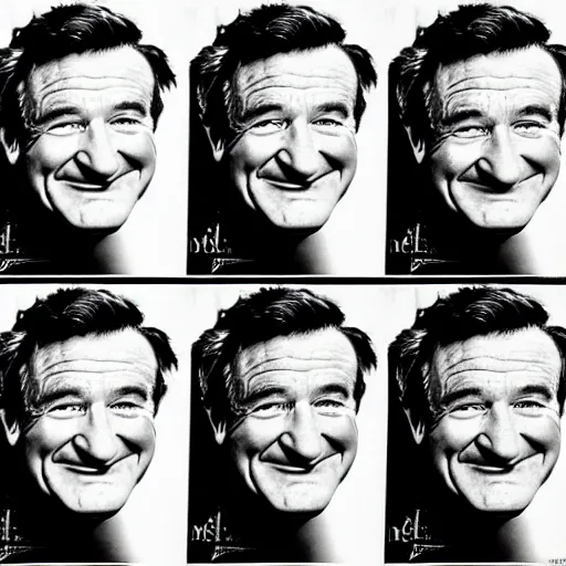 Image similar to robin williams smile. picture printing in graphic design