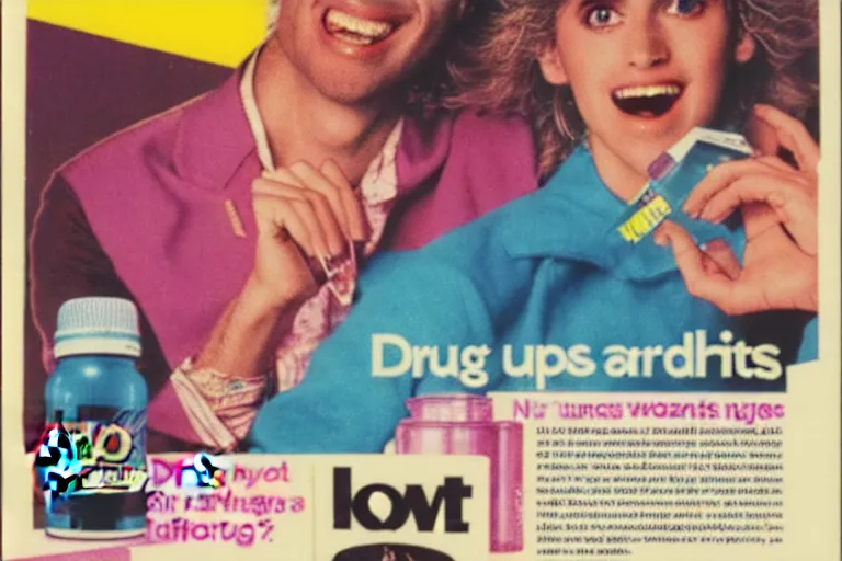 Image similar to 80s, drugs, advertisement