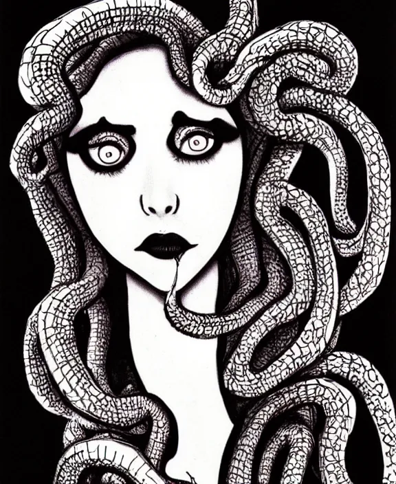 Prompt: medusa by tim burton