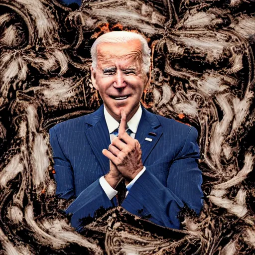 Image similar to Joe Biden everywhere at the end of time by the caretaker, dementia, 8k, high definition, highly detailed