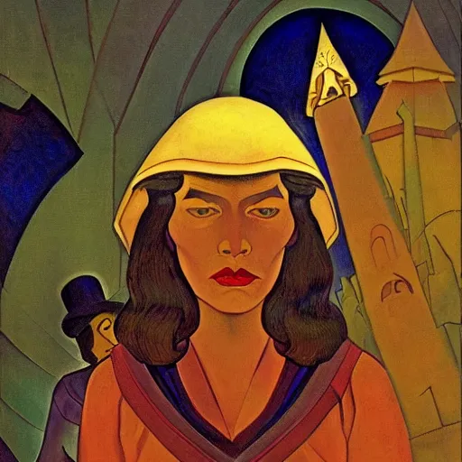 Prompt: the subway witch, by leo and diane dillon and diego rivera and nicholas roerich, dramatic lighting, god rays, smooth, sharp focus, highly detailed