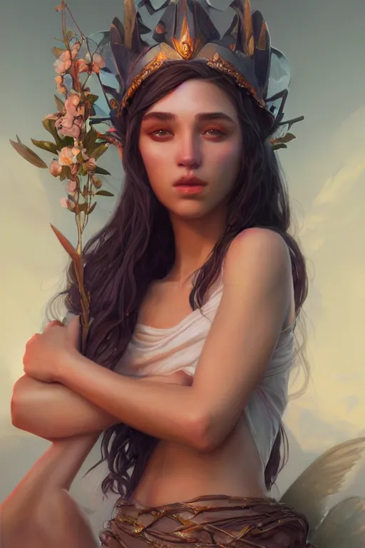 Image similar to goddess of the summer, twilight, highly detailed, digital painting, artstation, concept art, smooth, sharp focus, illustration, unreal engine 5, 8 k, art by artgerm and greg rutkowski and edgar maxence