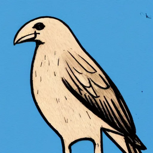 Image similar to detailed drawing of a crow on a blue gradient background, depressive, sad, beautiful