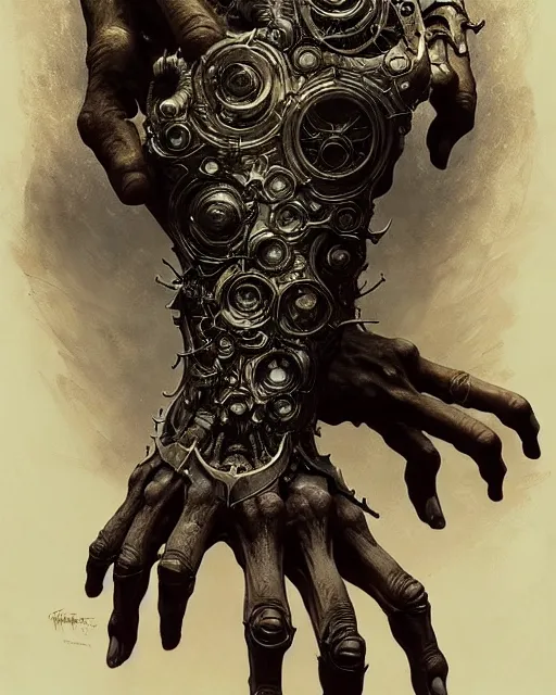 Image similar to human hand anatomy for artists fantasy character portrait, ultra realistic, cinematic, concept art, wide angle, intricate details, hologram, highly detailed by greg rutkowski, aaron horkey, gaston bussiere, craig mullins, simon bisley, arthur rackham