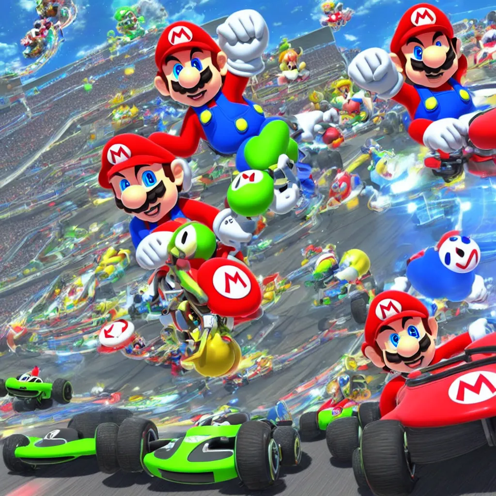 Image similar to mario kart 8 deluxe music racetrack