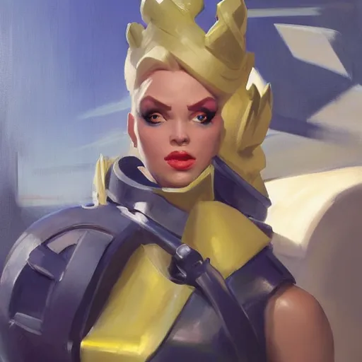 Image similar to greg manchess portrait painting of partially armored cube queen from fortnite as overwatch character, medium shot, asymmetrical, profile picture, organic painting, sunny day, matte painting, bold shapes, hard edges, street art, trending on artstation, by huang guangjian, gil elvgren, ruan jia, greg rutkowski, gaston bussiere