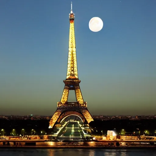 Prompt: Eiffel tower photography, cheese, moon, ((((((waterpaint)))))) ((((((((Night)))))))) day time