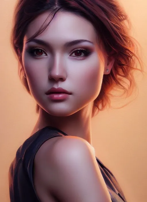 Image similar to photo of a gorgeous young woman in the style of stefan kostic, realistic, sharp focus, 8k high definition, insanely detailed, intricate, elegant, art by stanley lau and artgerm