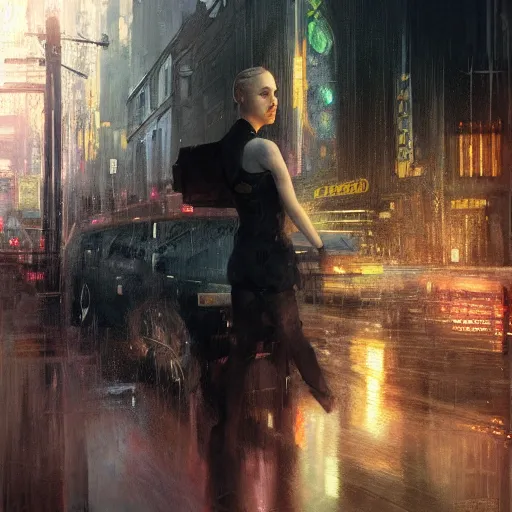 Prompt: evan rachel wood, hyperrealistic portrait, bladerunner street, art of elysium by jeremy mann and alphonse mucha, fantasy art, photo realistic, dynamic lighting, artstation, poster, volumetric lighting, very detailed face, 4 k, award winning