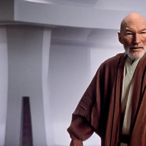 Image similar to Sir Patrick Stewart as Obi-Wan Kenobi