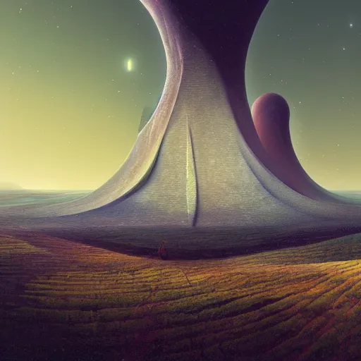 Prompt: A Landscape by Beeple and Jim Burns