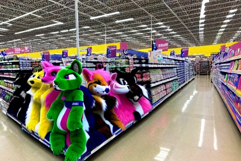 Image similar to photo of fursuits for sale at walmart on black friday