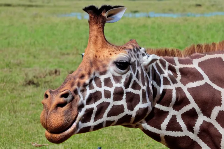 Image similar to a giraffe hippo hybrid