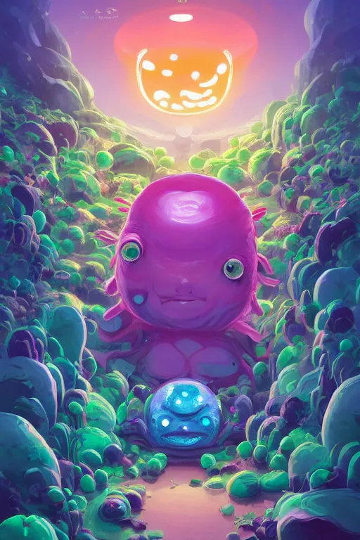 Image similar to roots cactus sushi cristal smurf ghost creature animal sushi cristal very big eye roots cactus elemental flush of force nature micro world fluo fishscale, behance hd by jesper ejsing, by rhads, makoto shinkai and lois van baarle, ilya kuvshinov, rossdraws radiating a glowing aura global illumination ray tracing hdr