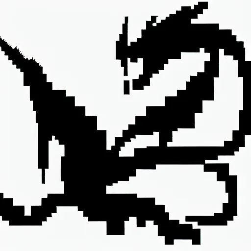 Prompt: low resolution pixel art of a dragon, simple, digital art