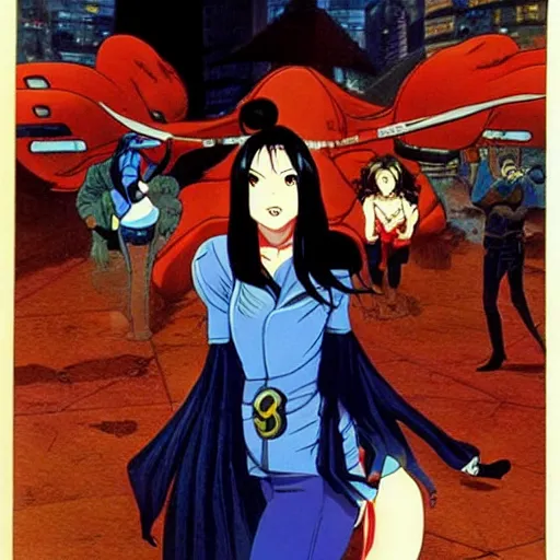 Image similar to nico robin is a cyborg by satoshi kon