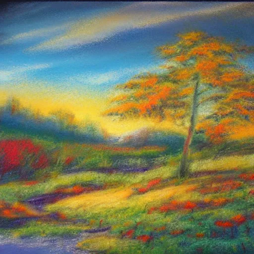 Prompt: beautiful landscape, pastel painting