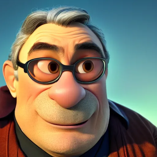 Robert De Niro As A Pixar Disney Character From Up Stable