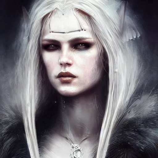 Image similar to kerli koiv viking hair, darkwave, darksynth character portrait, sharp, digital matte painting, art by luis royo, greg rutkowski, wlop, dramatic lighting, trending on artstation