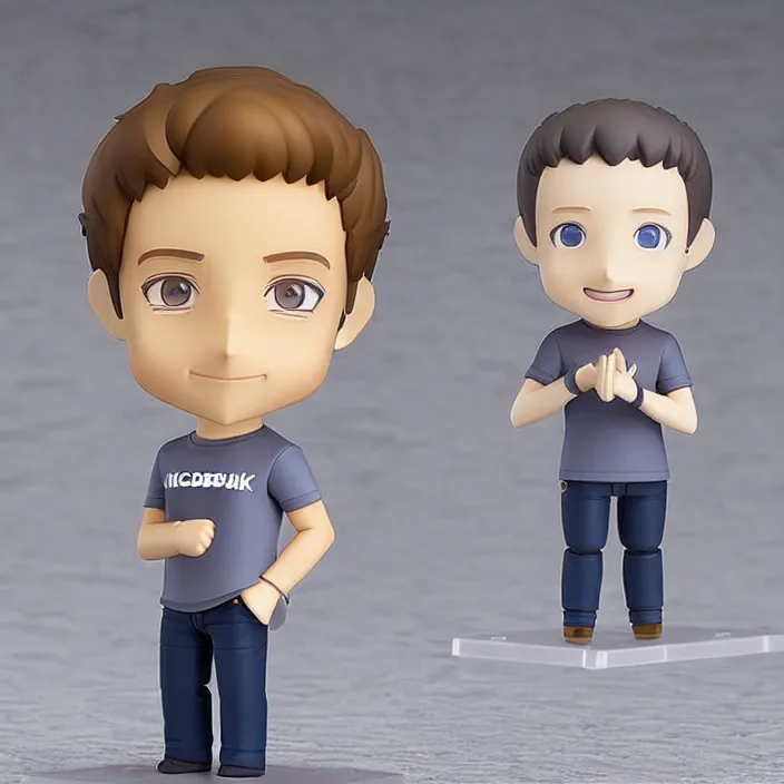 Image similar to Mark Zuckerberg, An anime Nendoroid of Mark Zuckerberg, figurine, detailed product photo