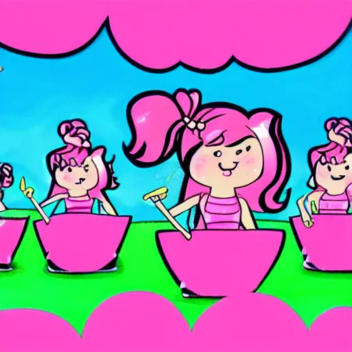 Image similar to pinkalicious, illustration, 2 d, cartoon, animated