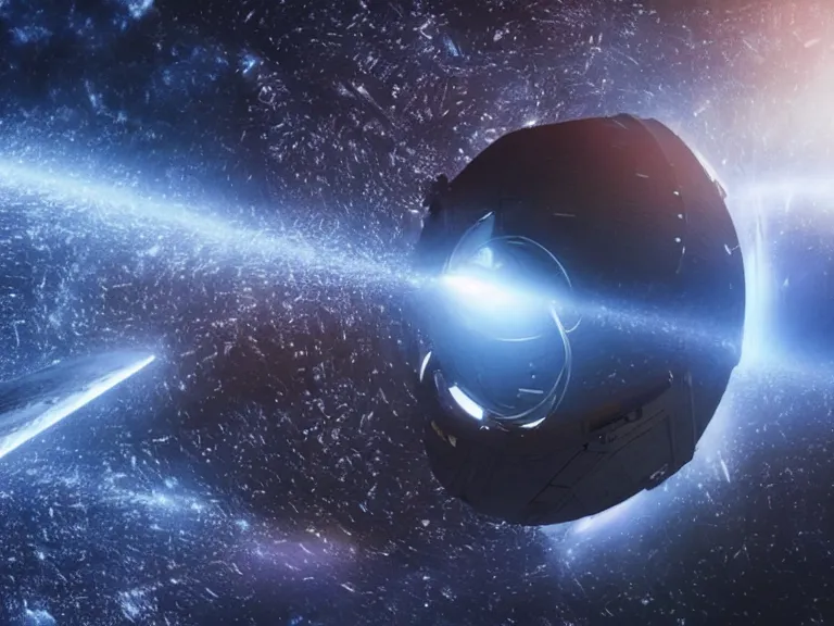 Image similar to a dyson sphere as seen in star trek discovery. scifi scene, vacuum of space, volumetric lighting, high resolution