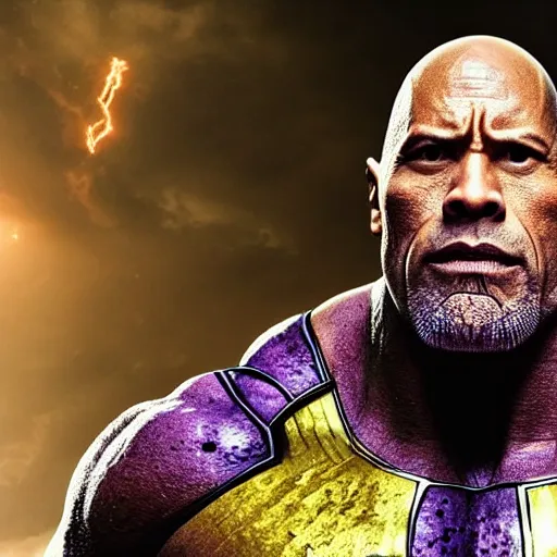 Image similar to Dwayne Johnson as Thanos